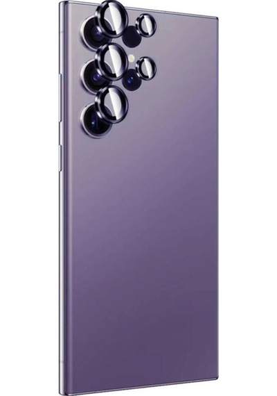 Samsung Uyumlu Galaxy S24 Ultra Zore Titanium Premium Temperli Kamera Lens Koruyucu Mor