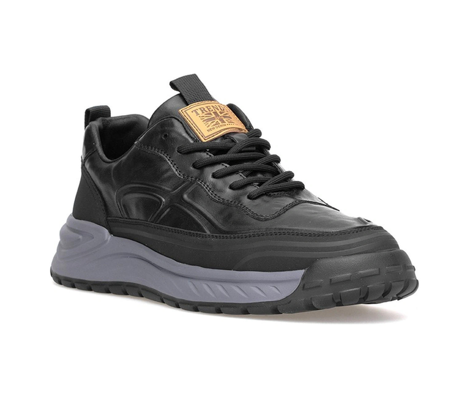 Guja 25k570-1 Erkek Hakiki Deri Klasik Sneaker Siyah Siyah