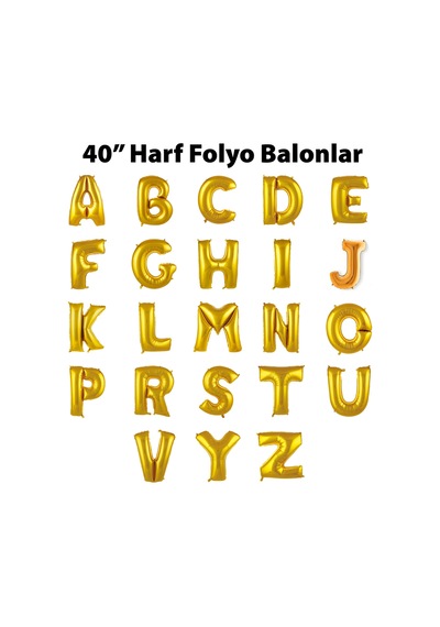 Harf Folyo Balon Gold Renk 40'' 100cm C