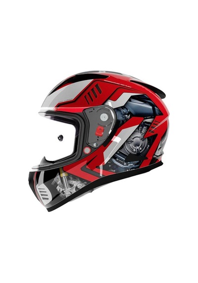 Shiro Sh-605 Sv Shadow Road Rider Full Face Motosiklet Kaskı Iridium Vizörlü Siyah - Kırmızı