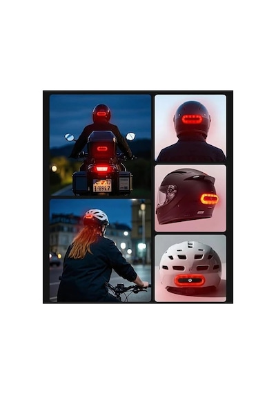 Kask Arkası Uyarı Led Işığı - Kask Ledi - Gece Kask Ledi Çok Renkli