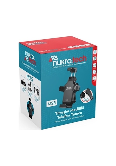 Nukrotech M25 Titreşim Modüllü Telefon Tutucu Gidon Bağlantılı Renkli