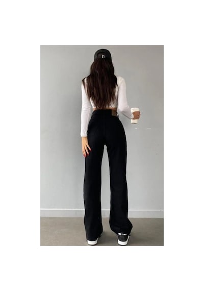 Woddi Nvn Hsn Cnk Xier Siyah Likralı Bel Salaş Jean Pantolon New Sezon