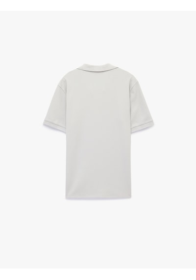 Koton Regular Fit Kısa Kollu Pamuklu Polo Yaka Tişört Gri 6sam10393mk
