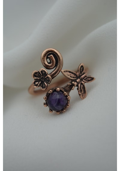 Stoneage Özel Tarasim Ametist  Yüzük Çok Renkli