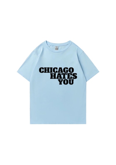 Flood Of Style Şef Keef Chicago Sen Hates Aynı Stil T-shirt Erkek Kadın Rap Moda Hip Hop Büyük Boy Stre Mavi