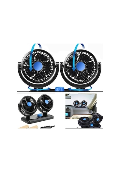 Besthome1 Replax 12 Volt Araç Içi Torpido Üstü Çift Fanlı Oto Vantilatör 36