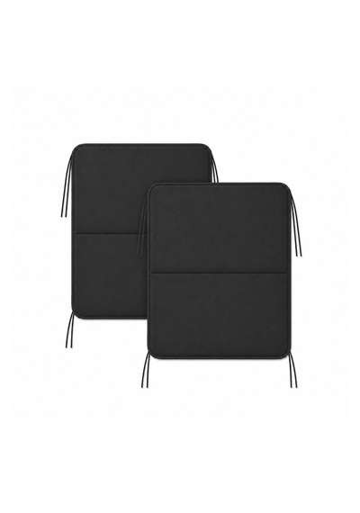 Microcase İple Sabitlemeli Katlanabilir Kamp Sandalyesi Minderi Piknik Outdoor Balıkçılık 40x40 Cm 2 Adet Al5564 Siyah