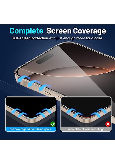 Apple Uyumlu   iPhone 16 Pro Max Hayalet Cam Ekran Koruyucu Otomatik Hizalamalı