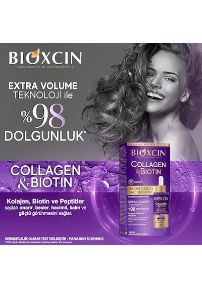 Bioxcin Collagen & Biotin Saç Serumu 100 Ml Saç Dökülmesine Karşı, Hacimlendirici, Hidrolize Kolajen, Biotin Ve Biocomplex B11 İçerikli
