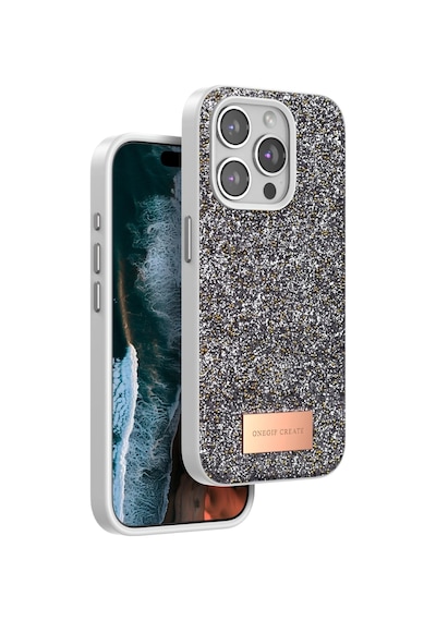 Muratech Onegif Apple iPhone Uyumlu  15 Pro Max Bright Simli Kapak - Gümüş