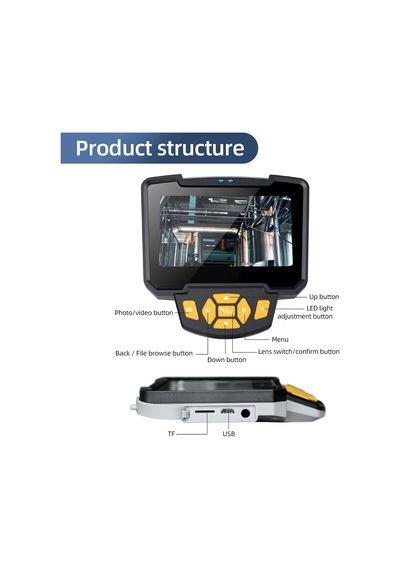 Noyafa Nf-112-2 10 Mt Endüstriyel Endoskop Kamera 4.3'' Lcd Ekran, 1080p, Çift Lens, Ip67 Ve 8mm Kamera
