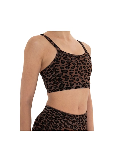 Inguz Leopar Desen Seamless Bra Kahverengi - Siyah