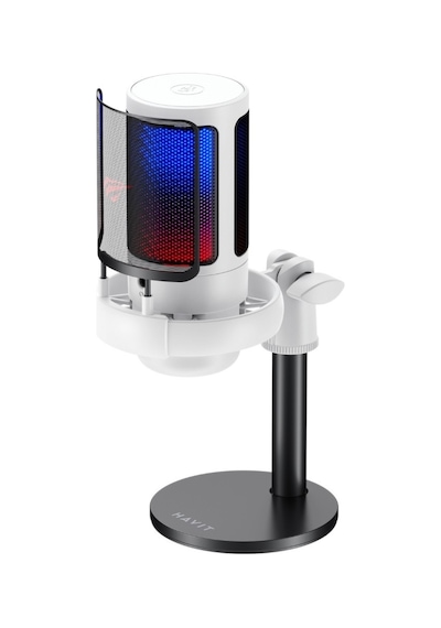 Havit Gamenote Gk50 Rgb Yayıncı Ve Oyuncu Mikrofon Beyaz