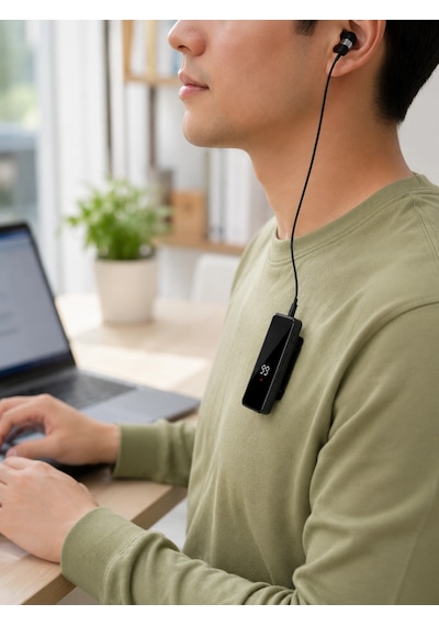 Klipsli Tek Kulaklıklı Kablosuz Bluetooth Kulaklık Dijital Ekranlı Taşınabilir Model