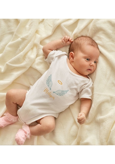 Bk Gift Bk Kids Meleğim Tasarımlı Bebek Body Zıbın - Model 1 9-12 Ay Sarı