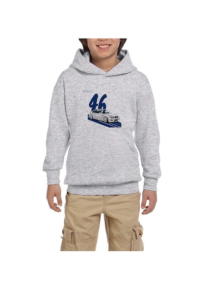 Zepplin Giyim BMW E46 Tek Kapı Gri Çocuk Kapşonlu Sweatshirt Gri