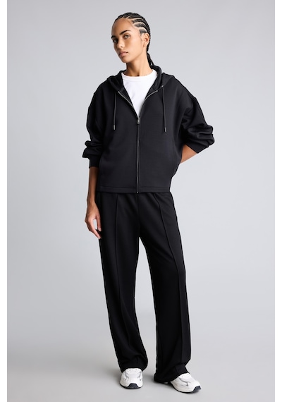 Defacto Ultra Yumuşak Oversize Fermuarlı Kapüşonlu Cepli Basic Sweatshirt Hırka H5189ax26aubk81 Siyah-bk81