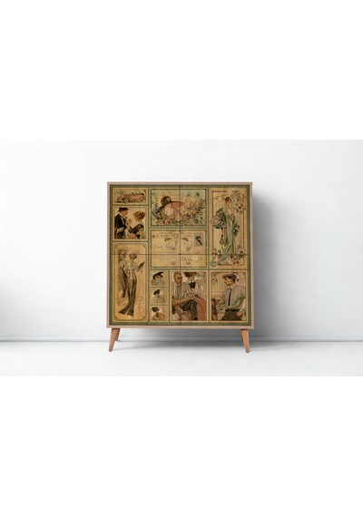 Granada Çok Amaçlı Dolap Bonomo Desenli 732 95x36x111 Cm Atlantik Çam
