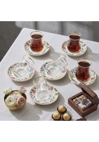 Sandro Moreno 1898 Otantik 12 Parça 6 Kişilik Çay Takımı 150 Ml Çok Renkli
