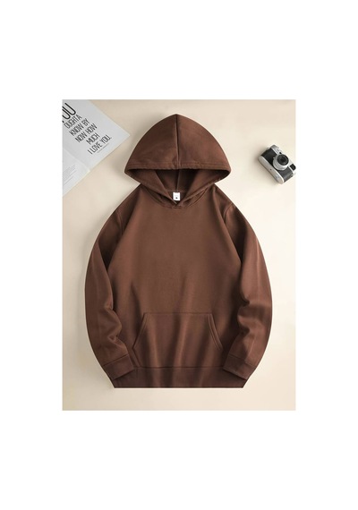 Medinenur Night Baskılı Kapüşonlu Sweatshirt Kahverengi