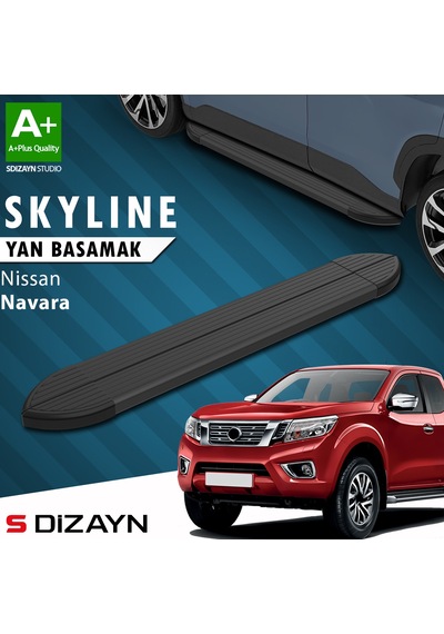 S-dizayn Nissan Navara 3 Skyline Siyah Yan Basamak 203 Cm 2015 Üzeri A+ Kalite