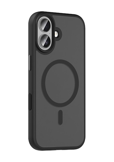 Apple Uyumlu iPhone 17 Kılıf Mat Arka Yüzey Wireless Şarj Özellikli Zore Flet M-safe Kapak Siyah