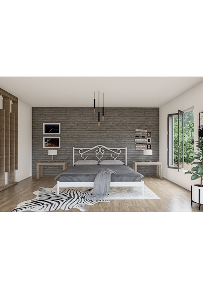 Metalia Metalia Gm 301 Gold Dublex Metal Karyola Beyaz 160X200