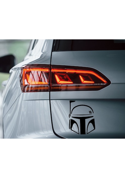 Bk Home Boba Fett Kask Tasarımlı Siyah Araç Sticker-1