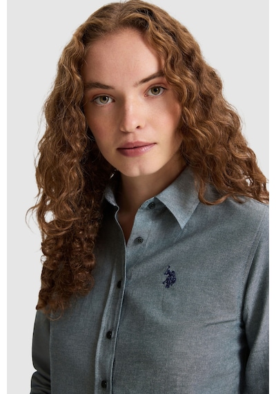 U.S. Polo Assn. Kadın Yeşil Uzun Kollu Basic Gömlek 50324791 Vr060 Eden Green