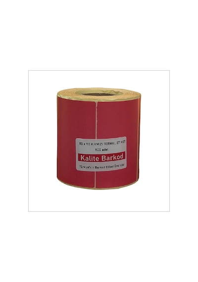 80x50 Mm Kırmızı Renkli Termal Etiket