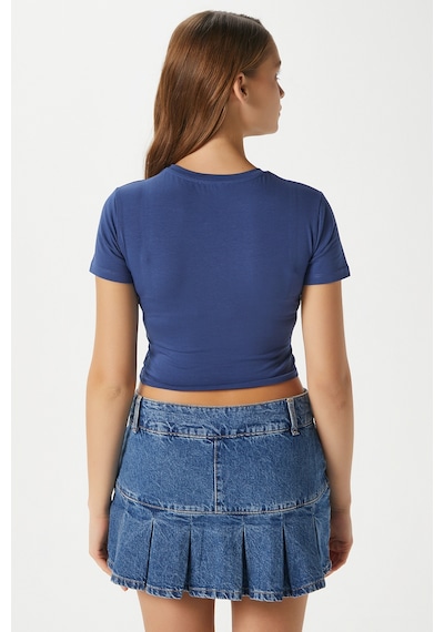 Ritnice Kadın Serra %100 Pamuk Lacivert Crop Top Lacivert