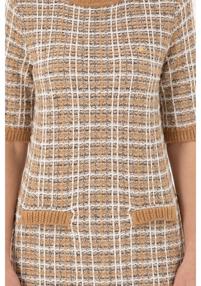 U.S. Polo Assn. Kadın Camel Bisiklet Yaka Triko Elbise 50293076-VR015