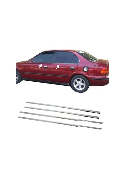 Honda Cıvıc Cam Çıtası 1996-2002 4 Parça Paslanmaz Çelik