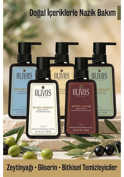 Olivos Zeytinyağı Bazlı Duş Jeli 5 x 750 ML