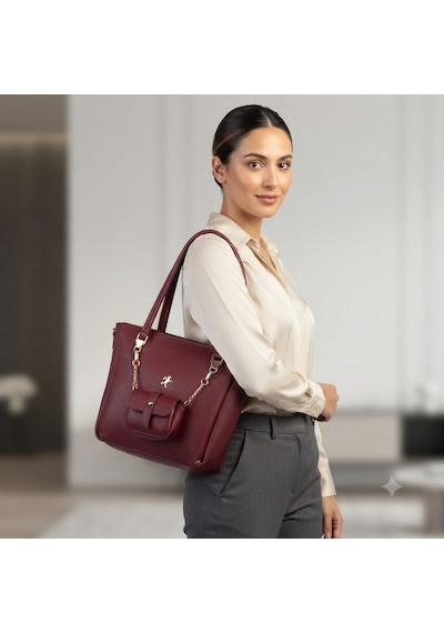 Nas Bag Kadın 2 Li Set Omuz Çantası Bordo Victoria