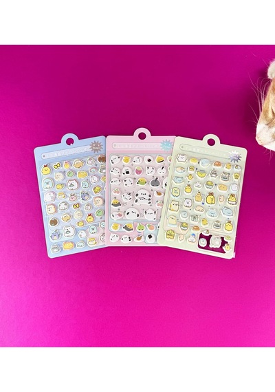 3'lü Hayvan Figürlü Kabartmalı Puf Sticker 1