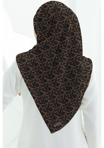 İpekal Soft Pamuk Eşarp-90 X 90 -06099 Siyah-Kahve