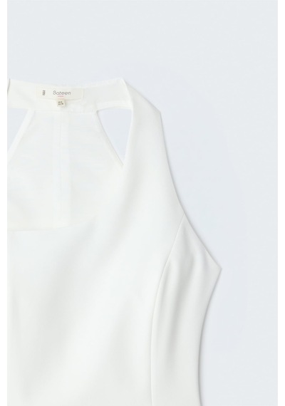 Sateen Aksesuar Detaylı Bluz - Ekru-137445