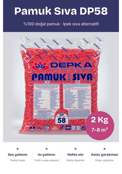 Depka Pamuk Sıva Dp58 2 Kg 7-8 M² İpek Sıva Alternatifi Isı Ve Ses Yalıtımlı Dekoratif Sıva