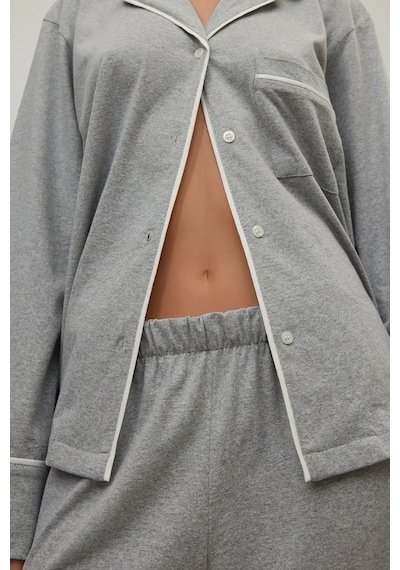 Hiccup Yumuşak Pamuklu Örme Pijama Takımı Açık Gri