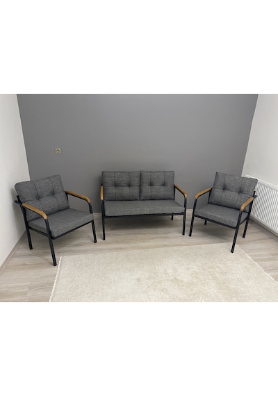 Modern Venüs Balkon, Bahçe, Cafe - Metal Kanepe Koltuk Takımı - 2+1+1 Antrasit Modernsh25 Antrasit Modern Venüs Balkon, Bahçe, Cafe - Metal Kanepe Koltuk Takımı - 2+1+1 Antrasit Modernsh25 Antrasit