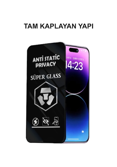 Xiaomi Redmi Note 12 Pro Tam Kaplayan Anti Statik Hayalet Süper Temperli Cam Ekran Koruyucu