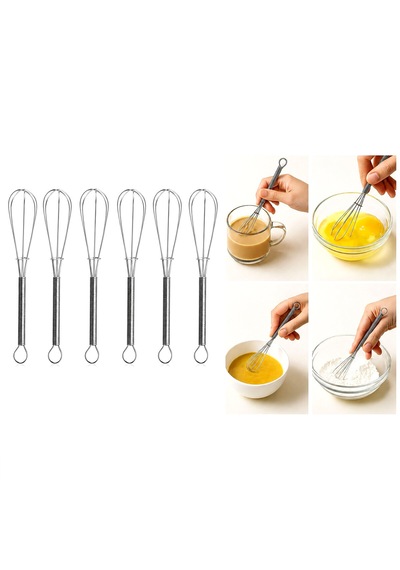 6pcs Mini 13cm Metal Çırpıcı Çok Renkli