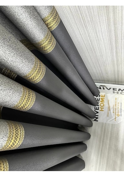 Nivemeshome Manavgat Antrasit-gold Ft632113 V-2501 1/3 Sık Pileli Fon Perde Apm Antrasit