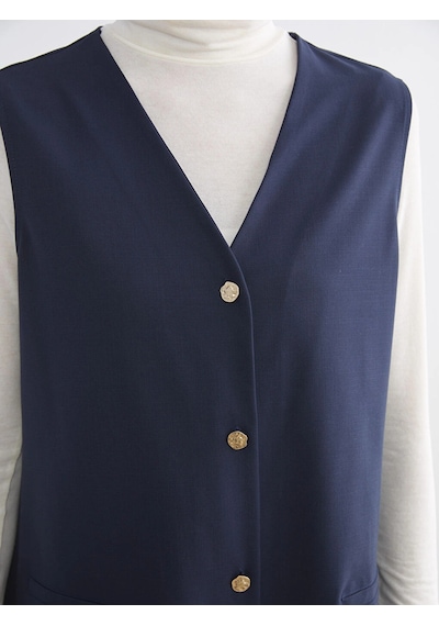 LC Waikiki Lcw Grace Indigo V Yaka Kadın Yelek İndigo