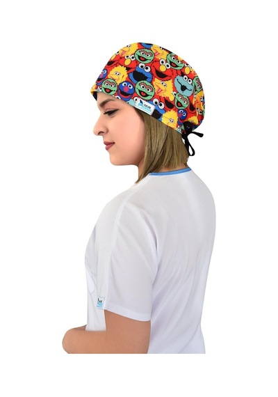 Unisex Susam Sokağı Desenli Likralı Doktor Hemşire Hastane Aşçı Medikal Cerrahi Bone Çok Renkli Çok Renkli Unisex Susam Sokağı Desenli Likralı Doktor Hemşire Hastane Aşçı Medikal Cerrahi Bone Çok Renkli Çok Renkli