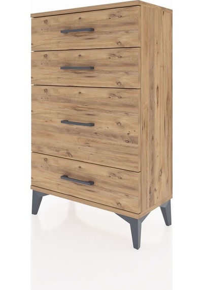 Arges Komodin 4 Çekmeceli 60x30x96 Çam-çam Çam