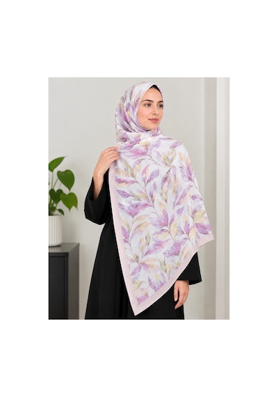Ardün Hijab Desenli Bambu Kraş Şal Tok Duran Kadın Şal Mor - 938102428 Mor