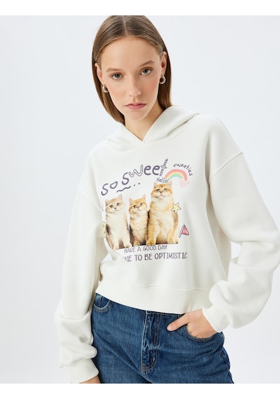 Koton Kapüşonlu Kedi Baskılı Şardonlu Rahat Kalıp Crop Sweatshirt Ekru 5wal10613ık Ekru Ekru Koton Kapüşonlu Kedi Baskılı Şardonlu Rahat Kalıp Crop Sweatshirt Ekru 5wal10613ık Ekru Ekru